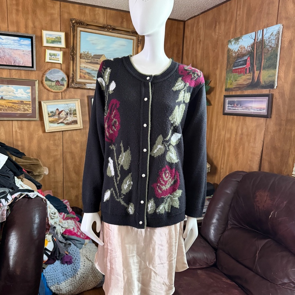 Floral Boho Grannycore Cottagecore Vintage Sweater
